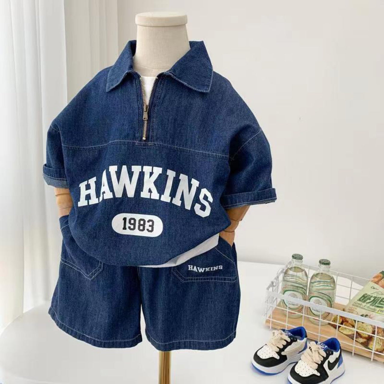 Boys' Summer Cotton Short-Sleeve and Shorts Set