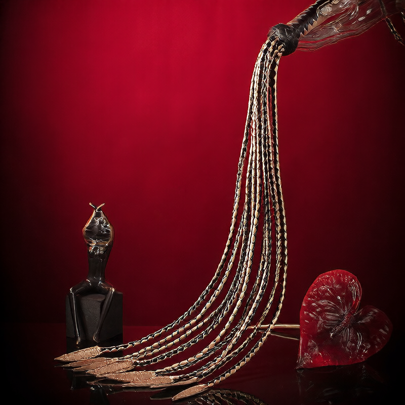 Braided Genuine Leather Whip