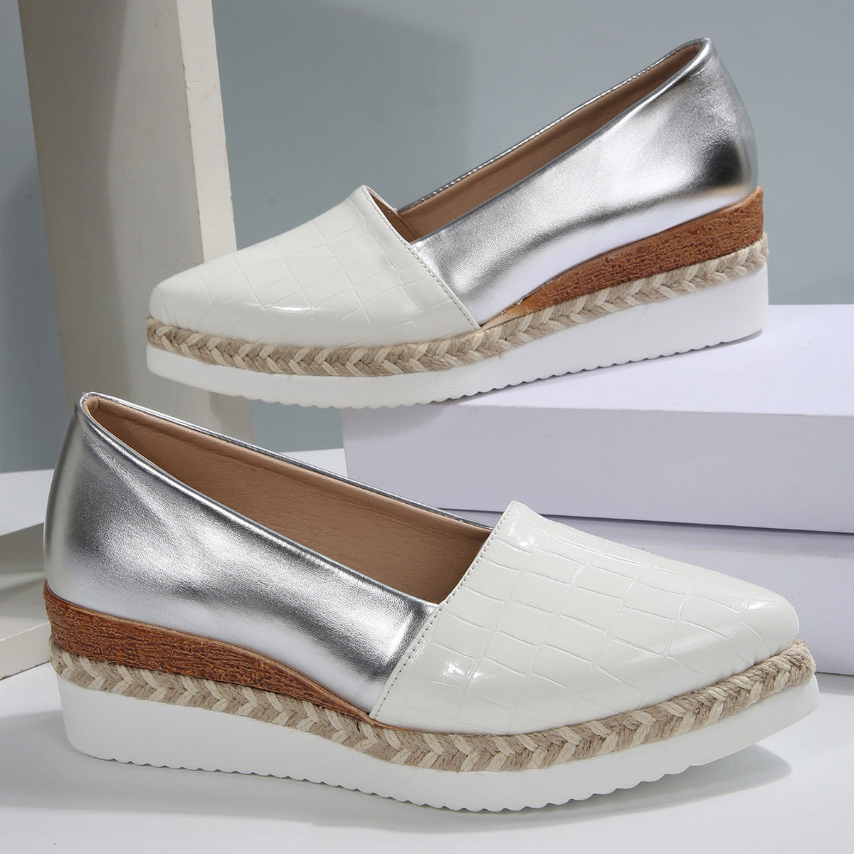 Braided Hemp Rope Platform Sole Women's Shoes