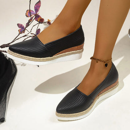 Braided Hemp Rope Platform Sole Women's Shoes