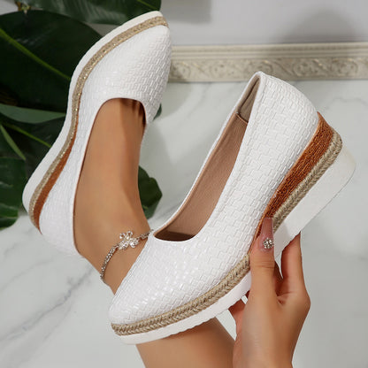 Braided Hemp Rope Platform Sole Women's Shoes