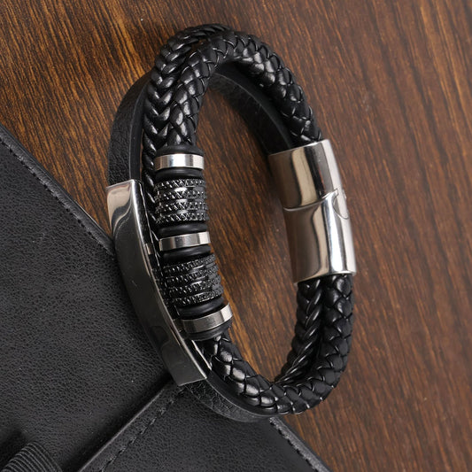 Braided Leather Magnetic Bracelet