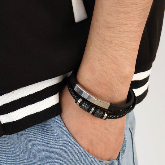 Braided Leather Magnetic Bracelet