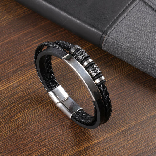 Braided Leather Magnetic Bracelet