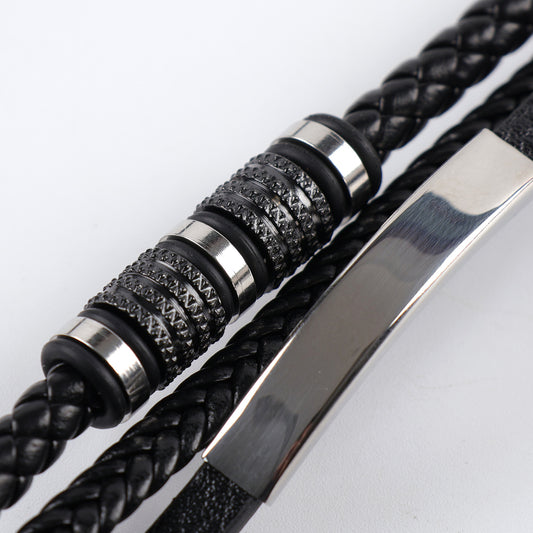 Braided Leather Magnetic Bracelet