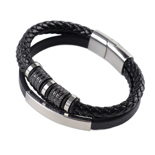 Braided Leather Magnetic Bracelet