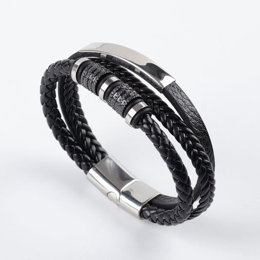 Braided Leather Magnetic Bracelet