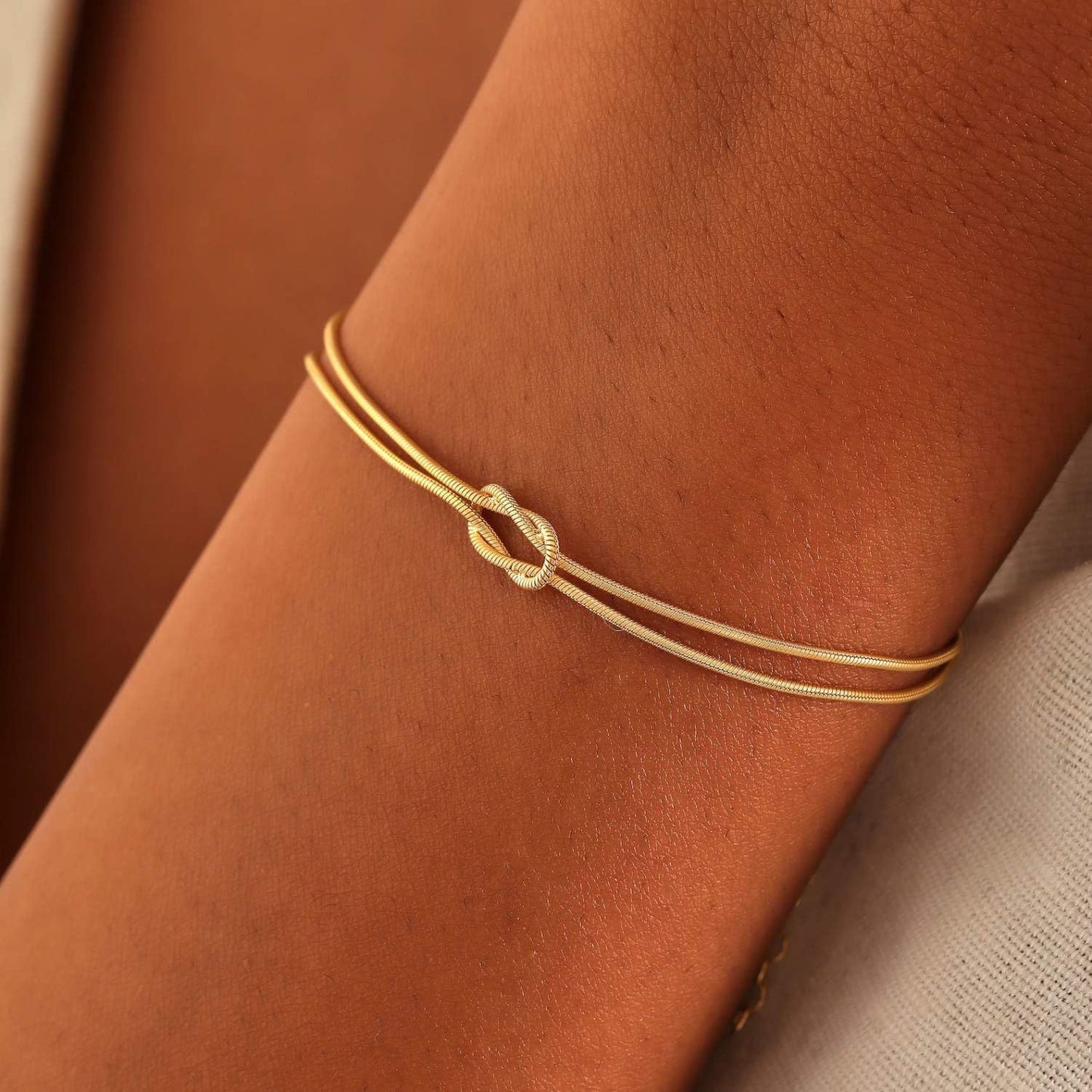 Braided snake bone bracelet