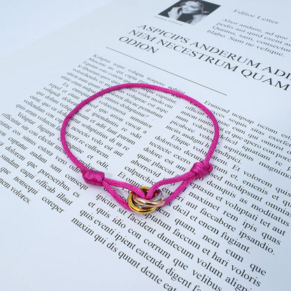 Braided Titanium Steel Three-Ring Bracelet