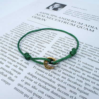 Braided Titanium Steel Three-Ring Bracelet