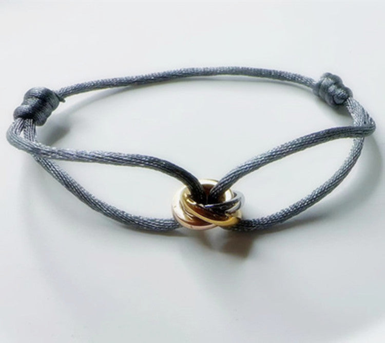 Braided Titanium Steel Three-Ring Bracelet