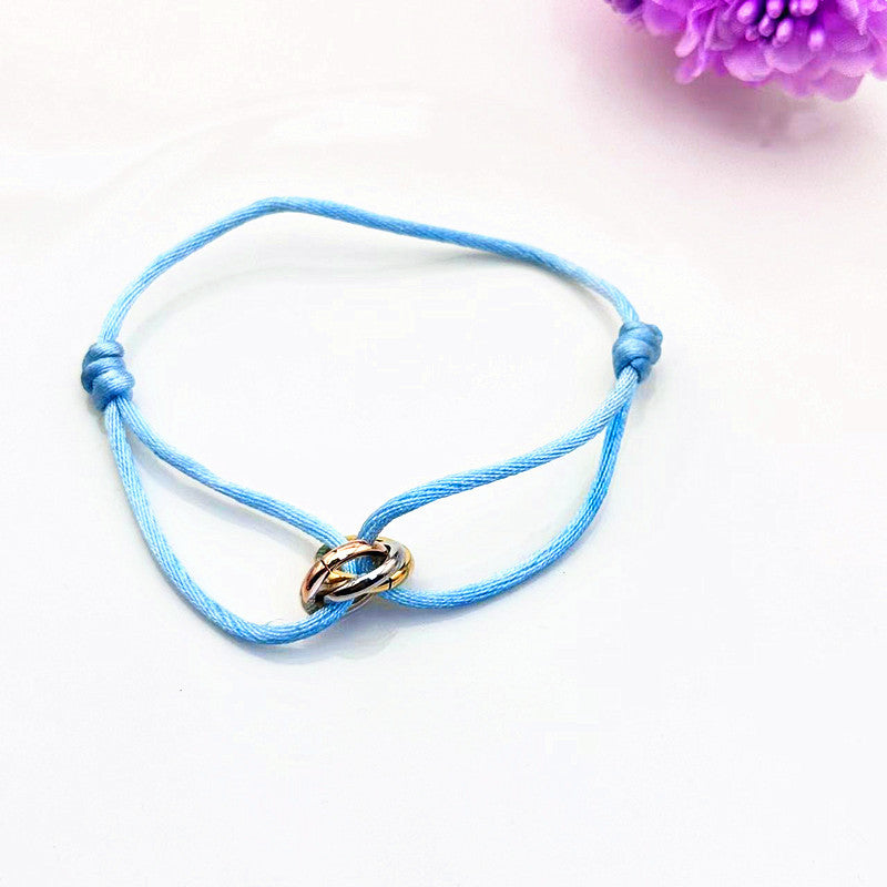 Braided Titanium Steel Three-Ring Bracelet