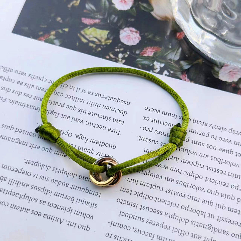 Braided Titanium Steel Three-Ring Bracelet
