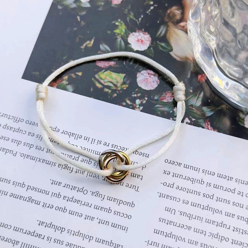 Braided Titanium Steel Three-Ring Bracelet