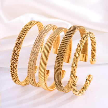 Braided Twist Open Bracelet