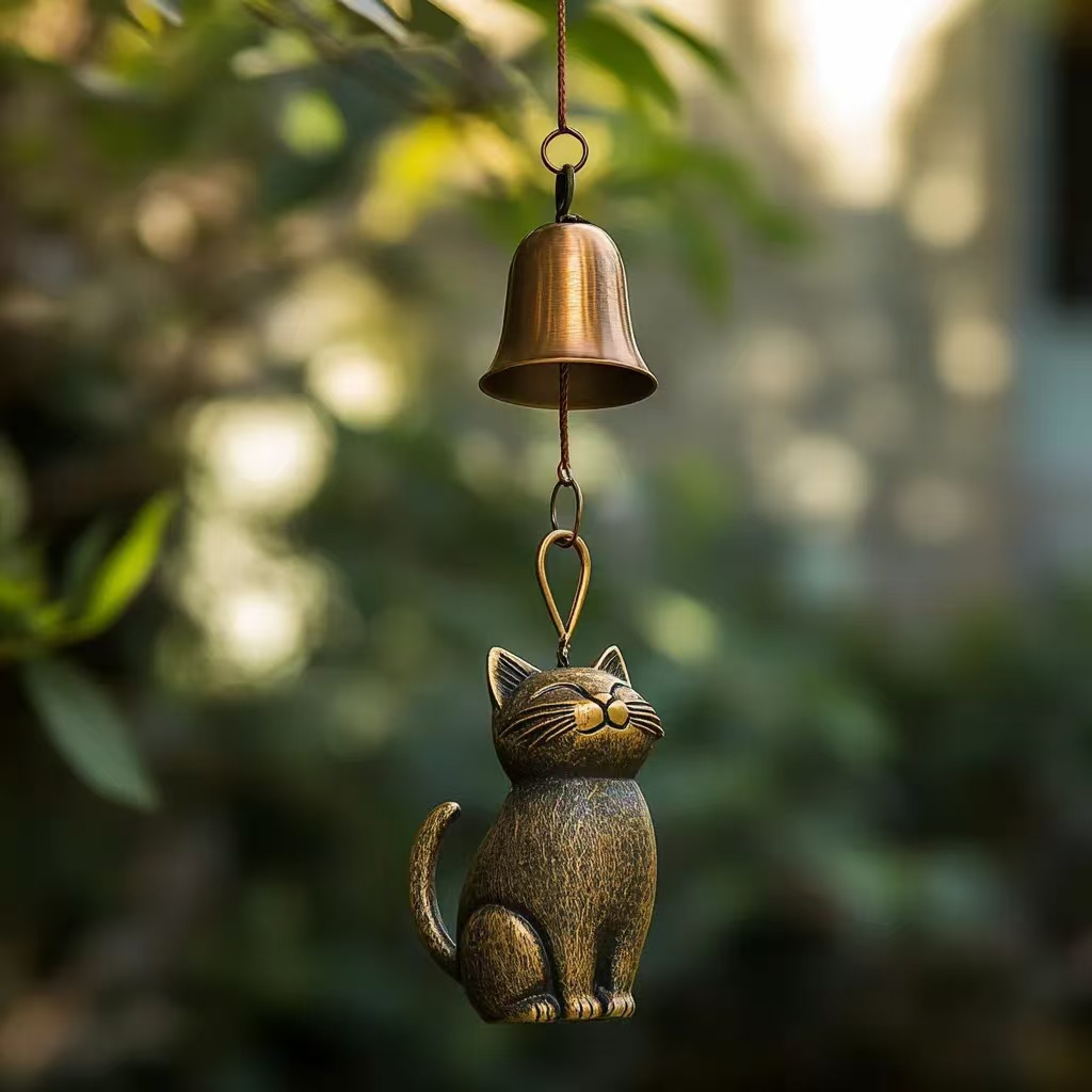 Brass Cat Wind Chime