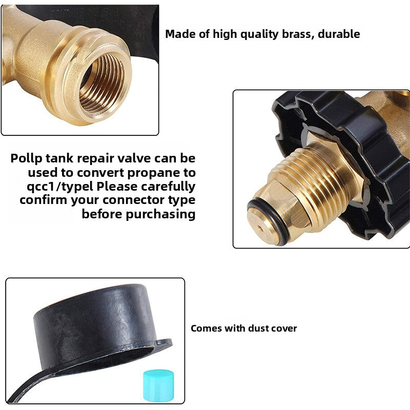 Brass Gas Tank Adapter with Pressure Gauge