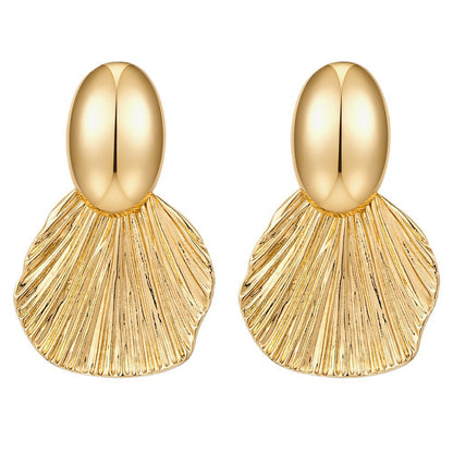 Brass Gold Plated Leaf Design Earrings