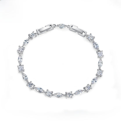 Brass inlaid zircon bracelet