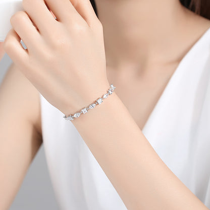 Brass inlaid zircon bracelet