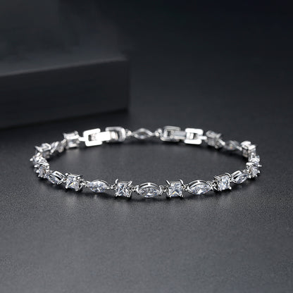 Brass inlaid zircon bracelet