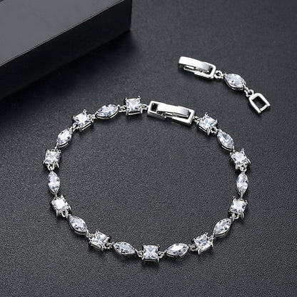 Brass inlaid zircon bracelet