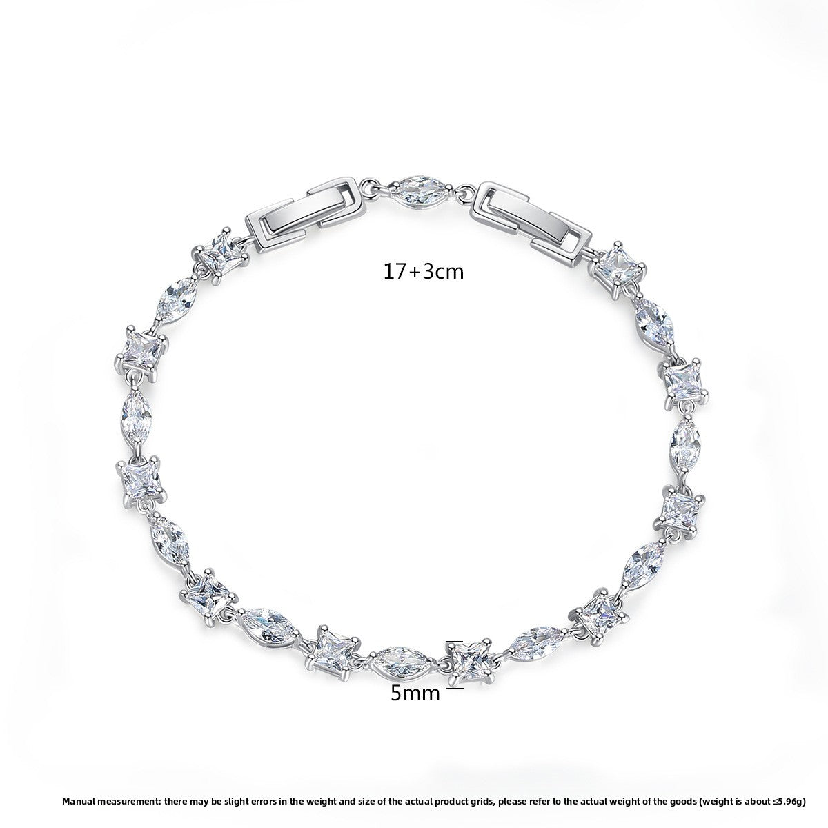 Brass inlaid zircon bracelet