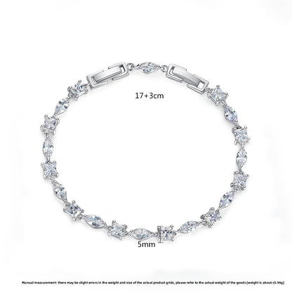 Brass inlaid zircon bracelet