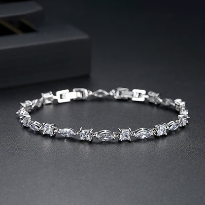 Brass inlaid zircon bracelet