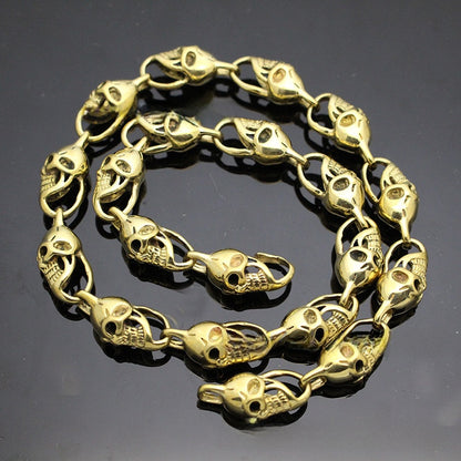 Brass Skull Pants Chain Punk Wallet Anti-Theft Accessory