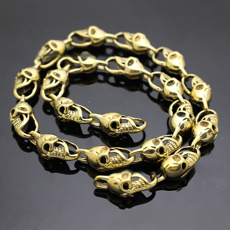 Brass Skull Pants Chain Punk Wallet Anti-Theft Accessory