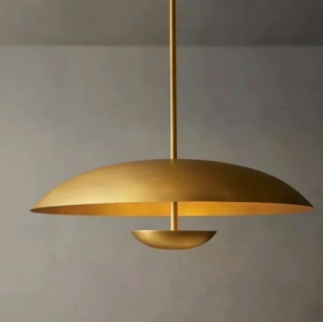 Brass UFO Pendant Light Modern Minimalist LED Hanging Lamp
