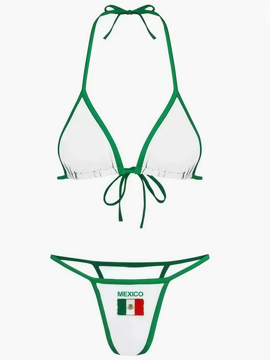 Brazil Flag Embroidered Bikini Swimwear