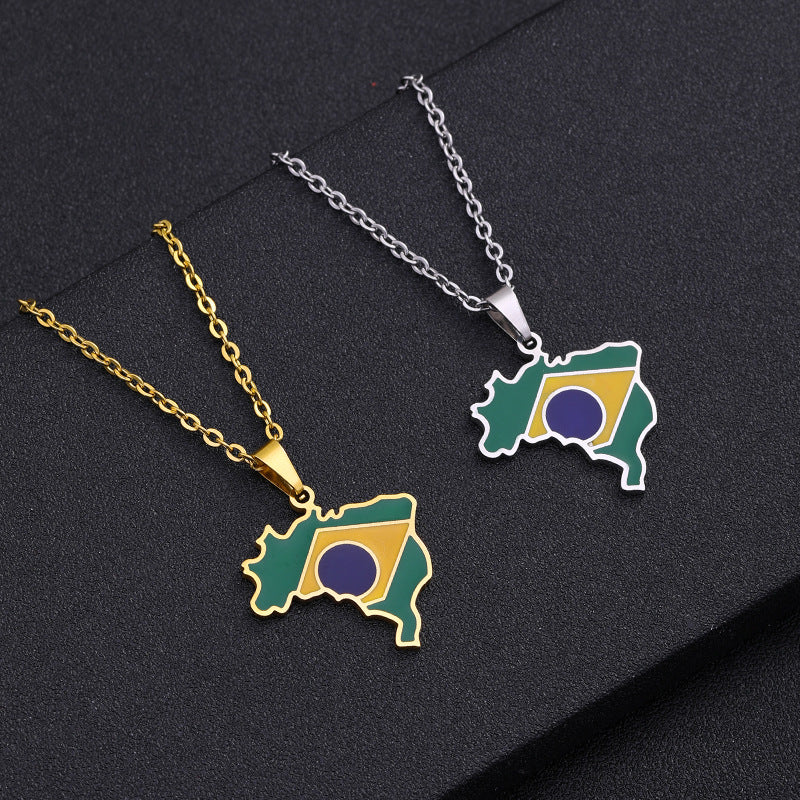 Brazil oil drop pendant necklace