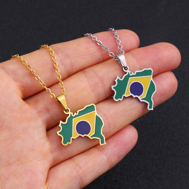 Brazil oil drop pendant necklace