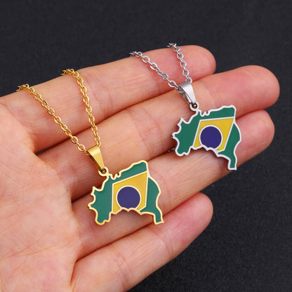 Brazil oil drop pendant necklace