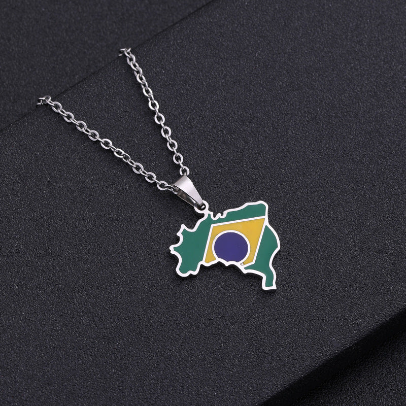 Brazil oil drop pendant necklace