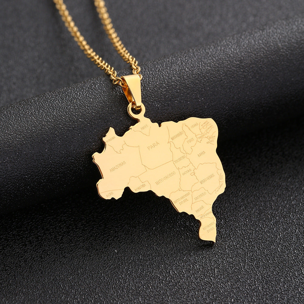 Brazil oil drop pendant necklace