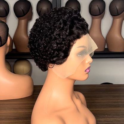 Brazilian Real Human Hair Pixie Curly Wig