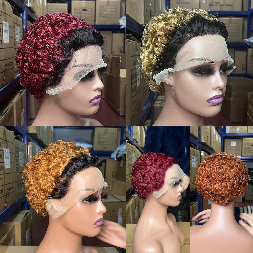 Brazilian Real Human Hair Pixie Curly Wig
