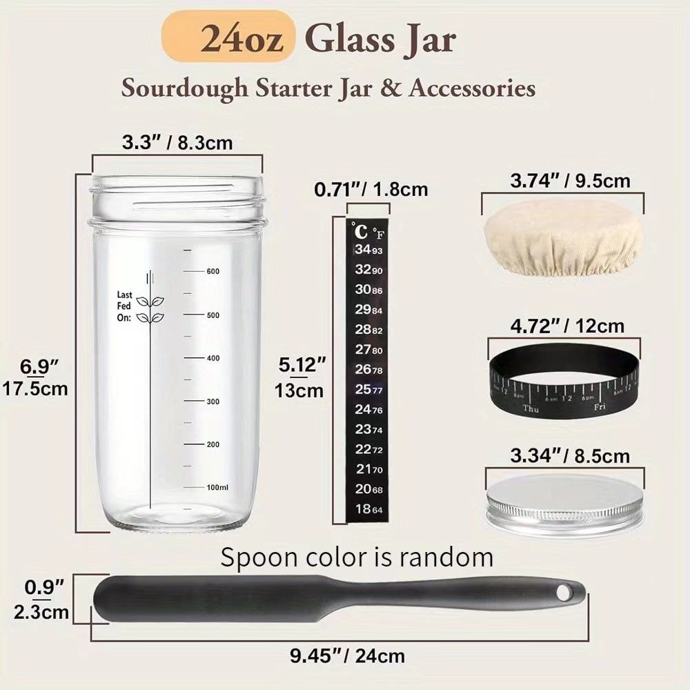 Bread fermentation glass jar