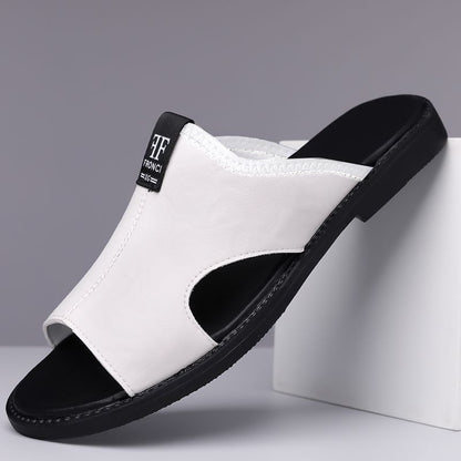 Breathable and anti-slip leather sandals