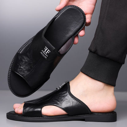 Breathable and anti-slip leather sandals