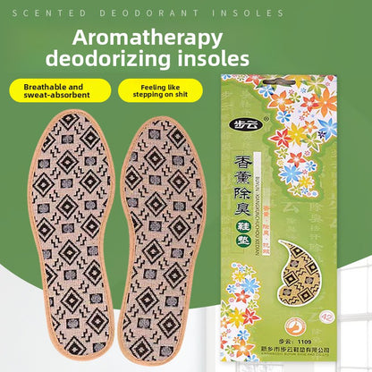 Breathable and shock-absorbing insoles