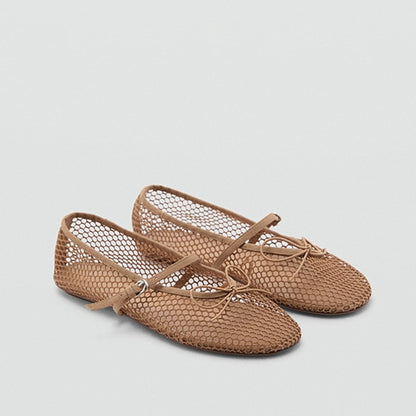 Breathable Bow Buckle Flat Shoes