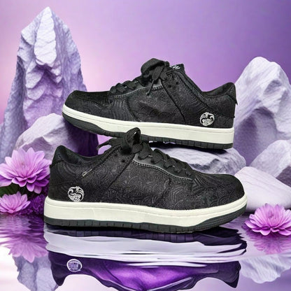 Breathable Canvas Sneakers with Floral Design