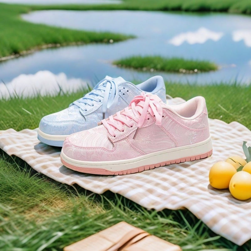 Breathable Canvas Sneakers with Floral Design