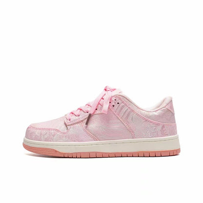Breathable Canvas Sneakers with Floral Design