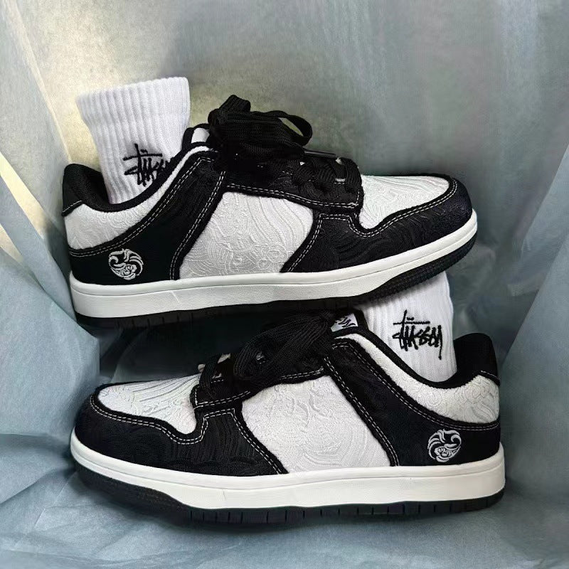 Breathable Canvas Sneakers with Floral Design