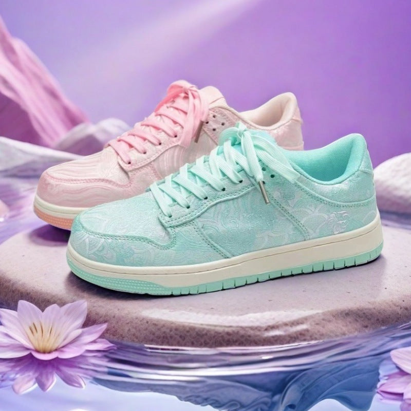 Breathable Canvas Sneakers with Floral Design